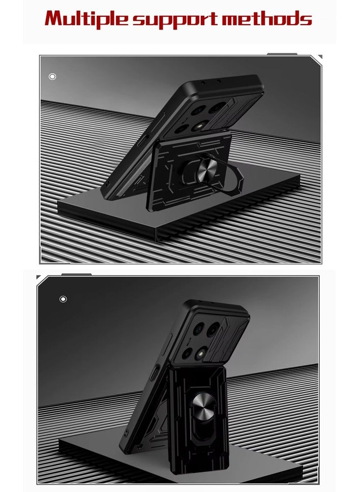 Techie Xiaomi Redmi Note 13 5G Slide Armor Case with 360° Ring, Magnetic Stand, Card Holder, Camera Shield & Mil-Grade Drop Protection - Image 5