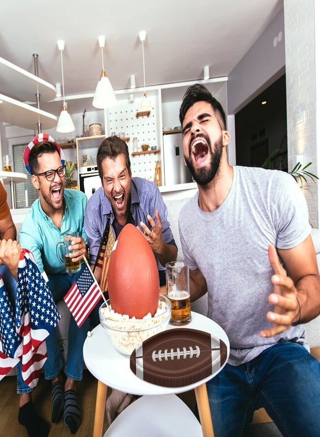 PIXHOTUL Football Plates, Football Party Decorations Football Party Plates Disposable Paper Plates for Kids Men Football Birthday Party Tailgate Party Football Game Day (40) - Image 4