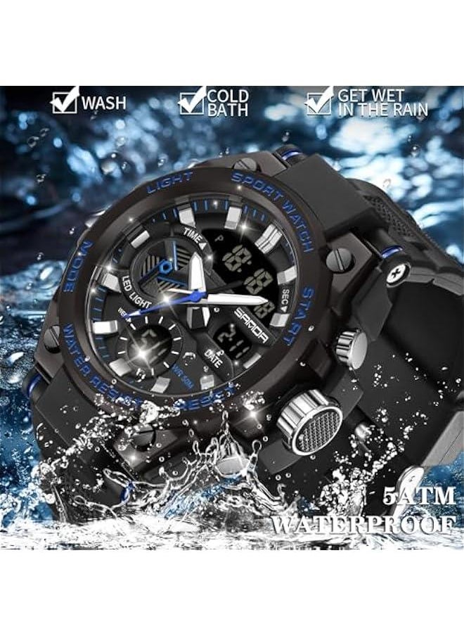 Mens Watches Military Tactical Watch for Men Digital Sports Electronics Relojes para Hombres Outdoor Stopwatch Waterproof Large Face Dual Dial Time Blue - pzsku/ZCC5BA0614A44FDD519C7Z/45/_/1739780092/dc818051-e3b4-4acb-ba41-8467388d9e20