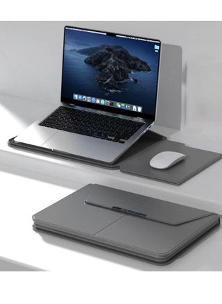 Multifunctional Laptop PU Magnetic Stand Split Liner Bag with Mouse Pad Function, Size:13-14 inch - Grey - pzsku/ZCC5BA649E2C454129CEFZ/45/_/1737214439/3d9fd376-fe09-4391-b0a0-c3c3bd8a7459