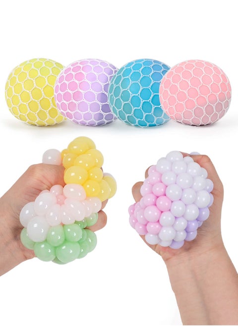 Color-Changing Grape Squeeze Ball – Durable Stress Relief Toy with Soft Mesh Design, Ideal for Sensory Play, Anxiety Relief, and Interactive Fun for Kids, Adults, and Pets