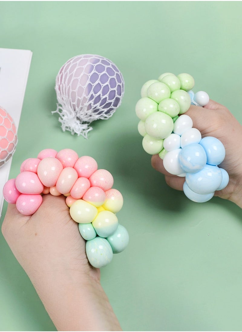 Color-Changing Grape Squeeze Ball – Durable Stress Relief Toy with Soft Mesh Design, Ideal for Sensory Play, Anxiety Relief, and Interactive Fun for Kids, Adults, and Pets