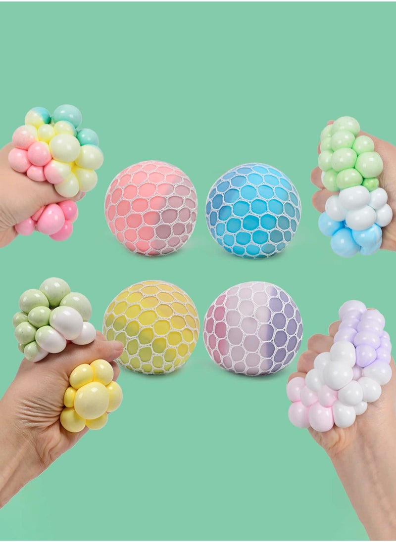 Color-Changing Grape Squeeze Ball – Durable Stress Relief Toy with Soft Mesh Design, Ideal for Sensory Play, Anxiety Relief, and Interactive Fun for Kids, Adults, and Pets