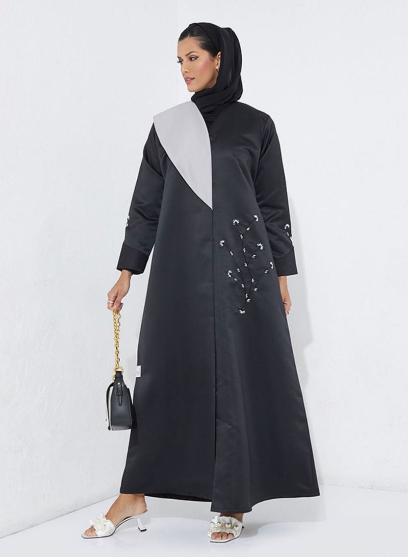Rosette Abaya Royal Abaya with Embroidered & Collar Style - Image 4