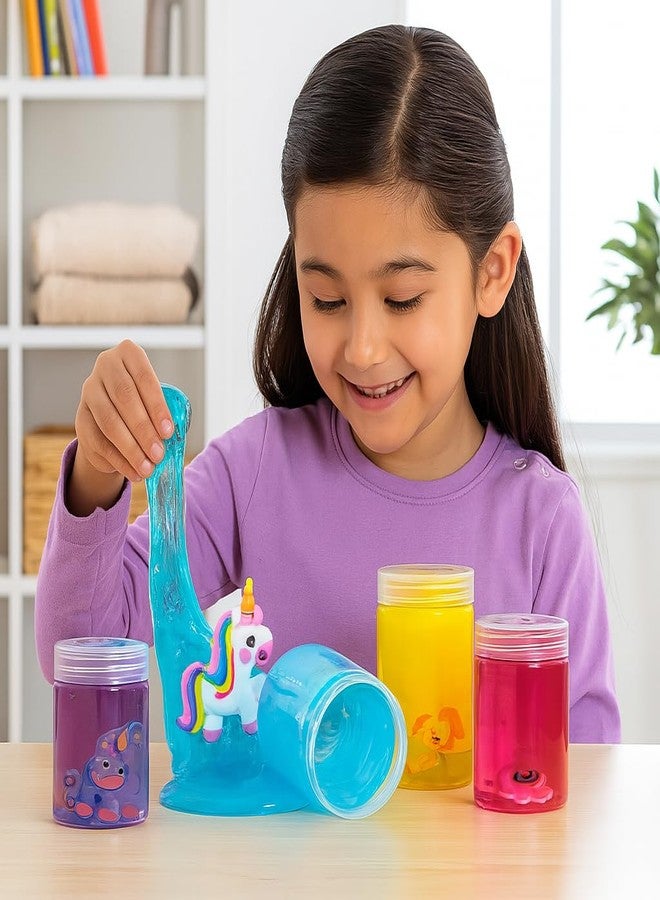 Zesto Slime (Pack of 4) Unicorn Theme Multicolor Scented with Toys Inside Jar | DIY Kit for Boys, Girls, Kids 3 to 10 Years (500 gm) | Birthday Return Gift for Children | Soft Stretchy Toy - Unicorn - Image 1