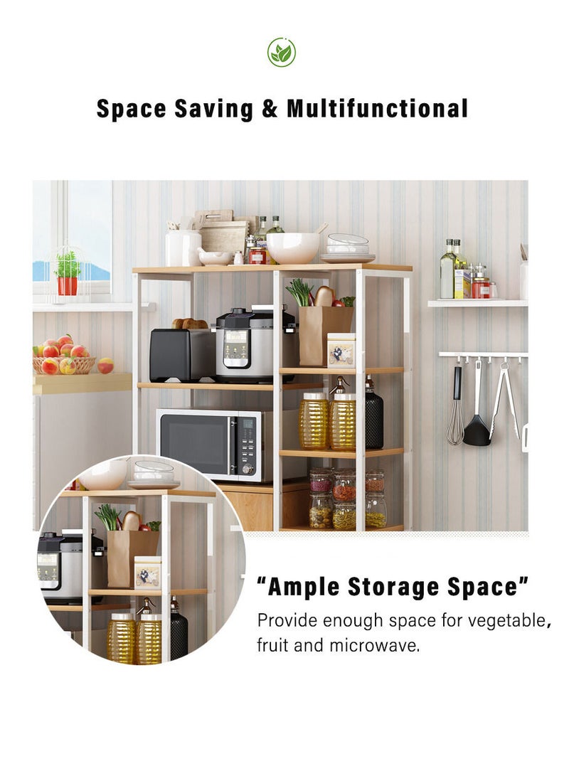ZUIHAO 3-Tier Kitchen Rack Storage Cabinet Spice Holder Multi Function Microwave Oven Stand Save Space Organizer Shelf for Utensils Vegetable Fruit - Image 4
