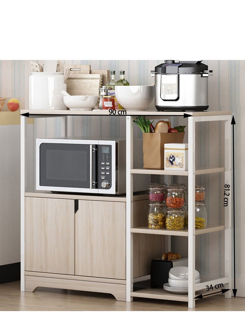 ZUIHAO 3-Tier Kitchen Rack Storage Cabinet Spice Holder Multi Function Microwave Oven Stand Save Space Organizer Shelf for Utensils Vegetable Fruit - Image 5