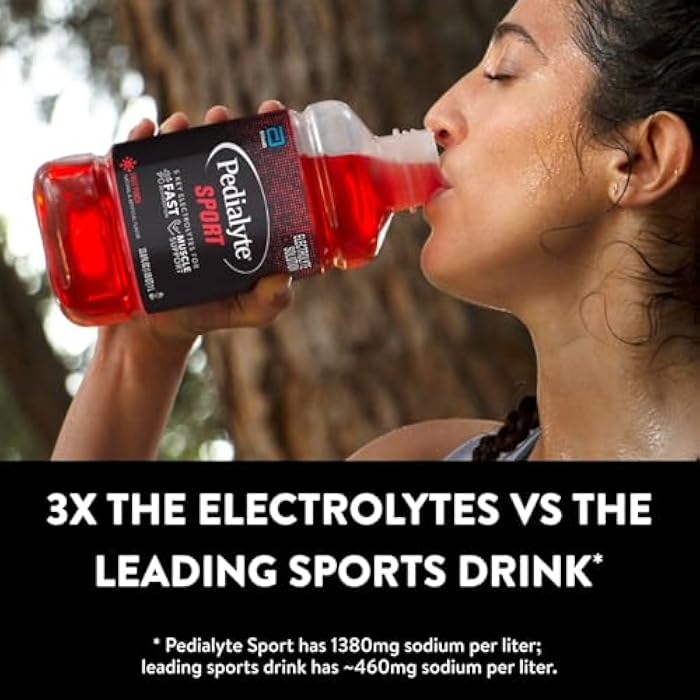 Pedialyte Sport Electrolyte Drink, Fast Hydration with 5 Key Electrolytes for Muscle Support Before, During, & After Exercise, Fruit Punch, 1 Liter, Pack of 4 - Image 4