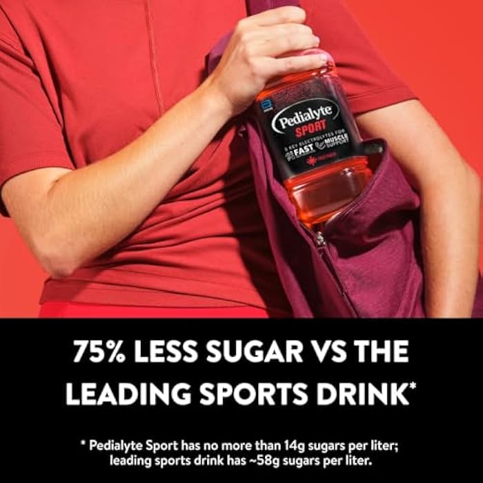 Pedialyte Sport Electrolyte Drink, Fast Hydration with 5 Key Electrolytes for Muscle Support Before, During, & After Exercise, Fruit Punch, 1 Liter, Pack of 4 - Image 3