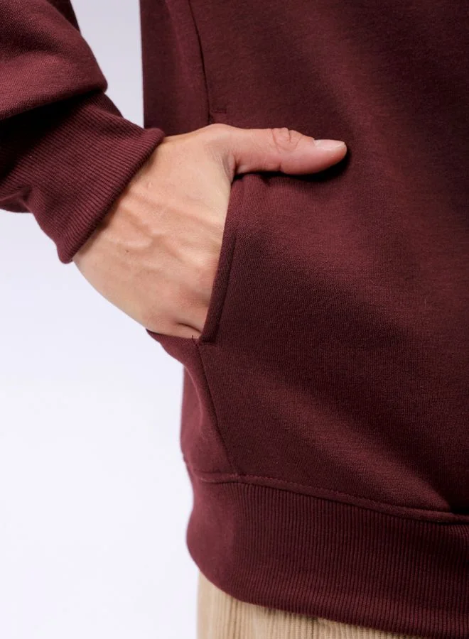 شركة المرآب الهندية Men Relaxed Fit Solid High neck Front Open High Neck Sweatshirt