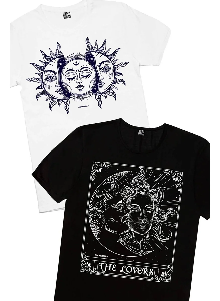 Rock&Roll Moon Sun White, We Cannot Separate Women's 2-Piece Eco Pack T-Shirt