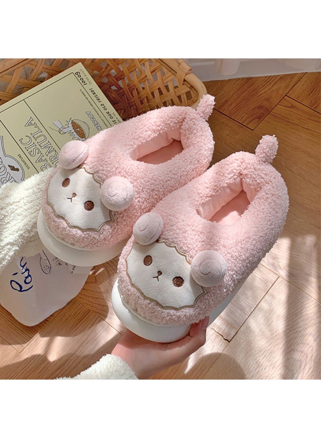 Xixitiao All-over Sheep Wool Cotton Shoes, Indoor Comfortable Non-slip Soft-soled Cotton Shoes For Women, Pink, Size 38-39 - Image 5