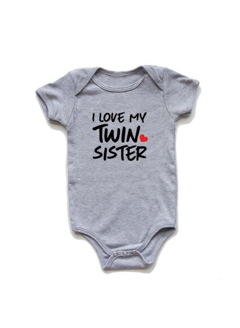 Matching Family Outfits I Love My Twin Brother Sister Printed Romper  - Image 2