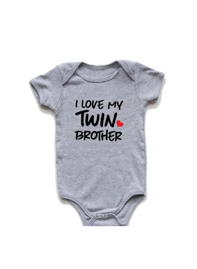Matching Family Outfits I Love My Twin Brother Sister Printed Romper