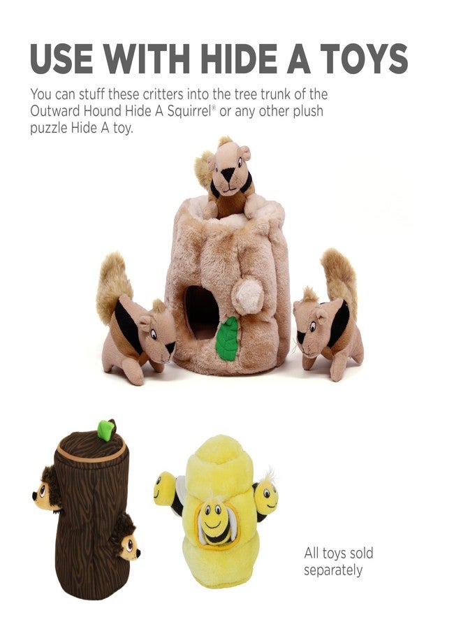 Outward Hound Nina Ottosson Plush Replacement Chipmunk Toys for Snuffle N' Treat Dog Ball Puzzle - 3 Pack - Image 5