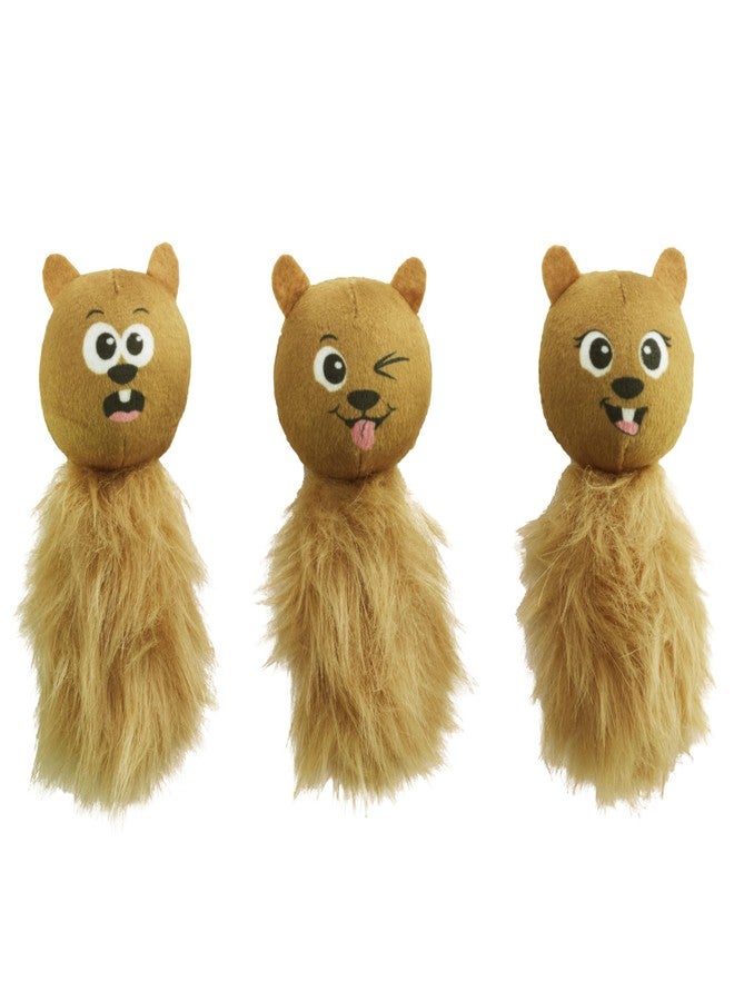 Outward Hound Nina Ottosson Plush Replacement Chipmunk Toys for Snuffle N' Treat Dog Ball Puzzle - 3 Pack - Image 1