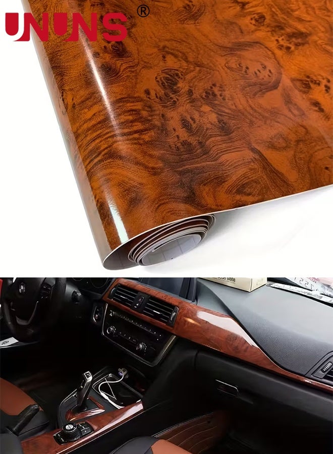 UNUNS Car PVC Wrap,Brown Roll Sticker Car Body Films,Self Adhesive Film Fit for Cars Auto Replacement Parts DIY Sticker,30x150cm - Image 1