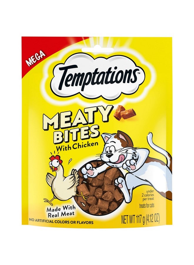 تيمبتيشنز مكافآت القطط اللذيذة واللذيذة من Meaty Bites مع الدجاج، كيس 4.12 أونصة - Image 1