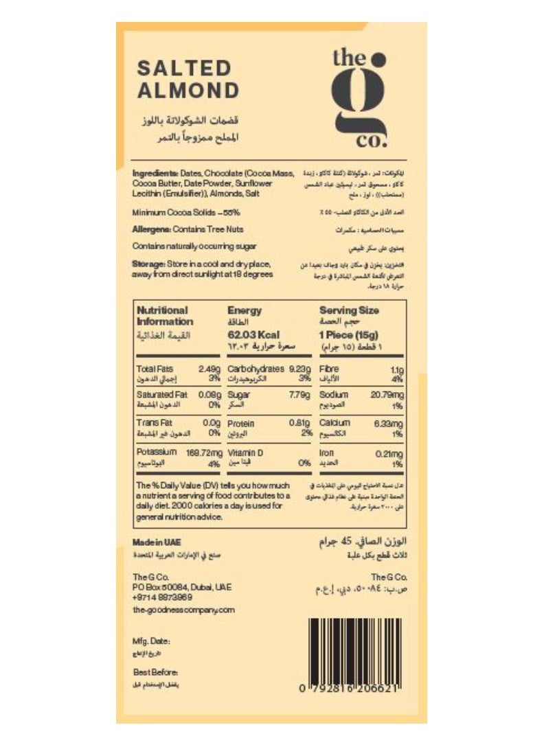 The Goodness Company Salted Almond Chocolate Date Bites (Vegan, No Added Sugar) 45g  - Image 2