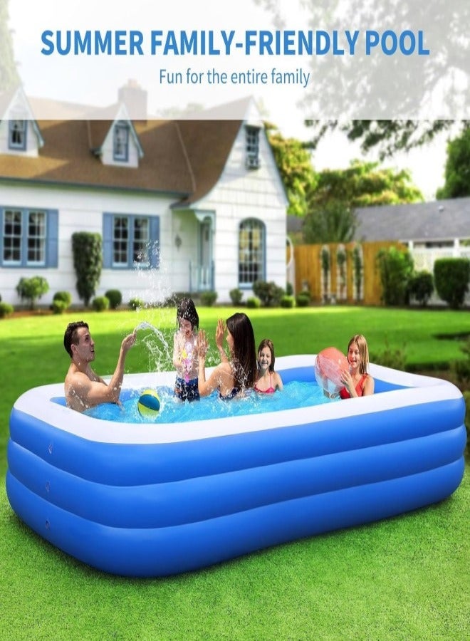 RATSAW Inflatable Swimming Pool for Kids and Adults 210 x 140 x 60cm Thickened Blow Up Family Swimming Kiddie Pool for Garden Backyard Family Summer Water Part - Image 4