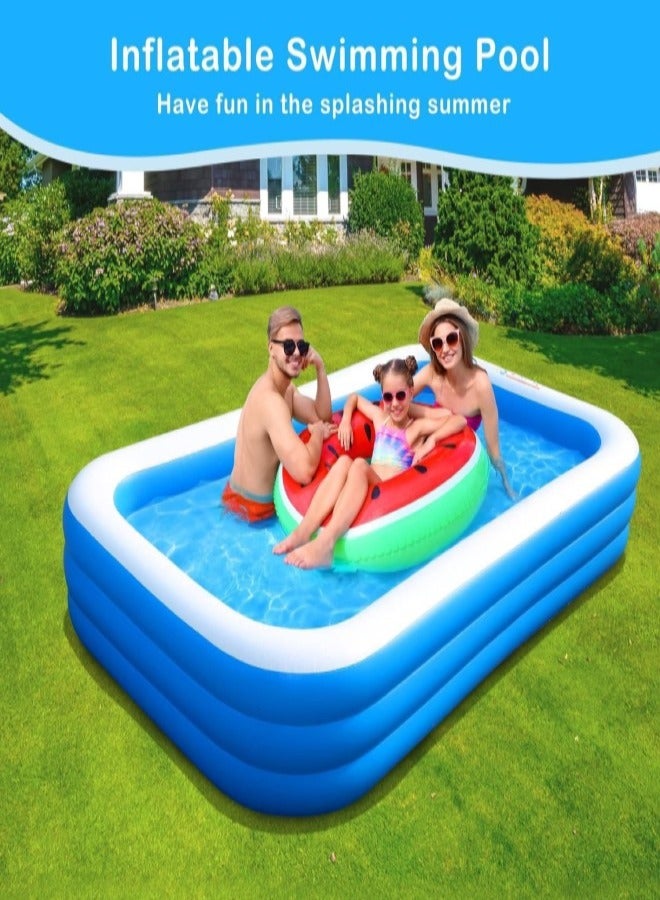 RATSAW Inflatable Swimming Pool for Kids and Adults 210 x 140 x 60cm Thickened Blow Up Family Swimming Kiddie Pool for Garden Backyard Family Summer Water Part - Image 2