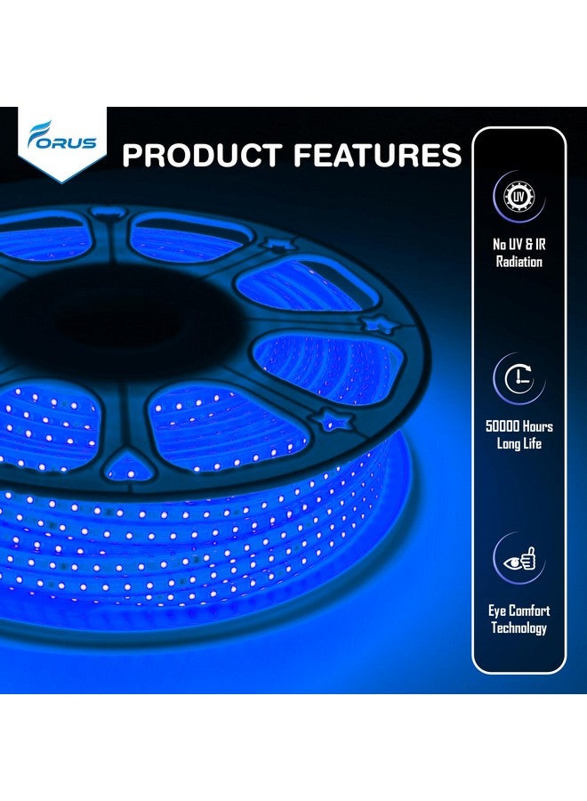 Forus LED Rope Light 10 Meter 2 Year Warranty, Outdoor Waterproof Decorative Cove Lights for Ceiling, Balcony, Home Decor, Interior Decoration, Flexible Profile Light for Diwali, Christmas -Blue - Image 3