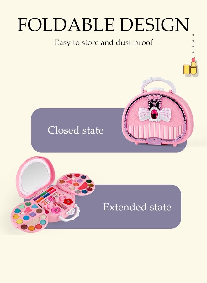 DUNISO Kids Makeup Kit for Girls Washable Cosmetic Makeup Kit Children Princess Pretend Play Games Toys Presents with Portable Makeup Box Girls Princess Dress Up Play Make Up Toys for Kid Birthday Gifts - Image 5