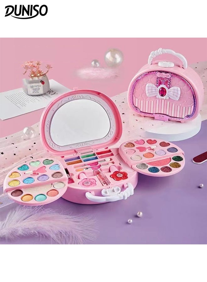 DUNISO Kids Makeup Kit for Girls Washable Cosmetic Makeup Kit Children Princess Pretend Play Games Toys Presents with Portable Makeup Box Girls Princess Dress Up Play Make Up Toys for Kid Birthday Gifts - Image 1