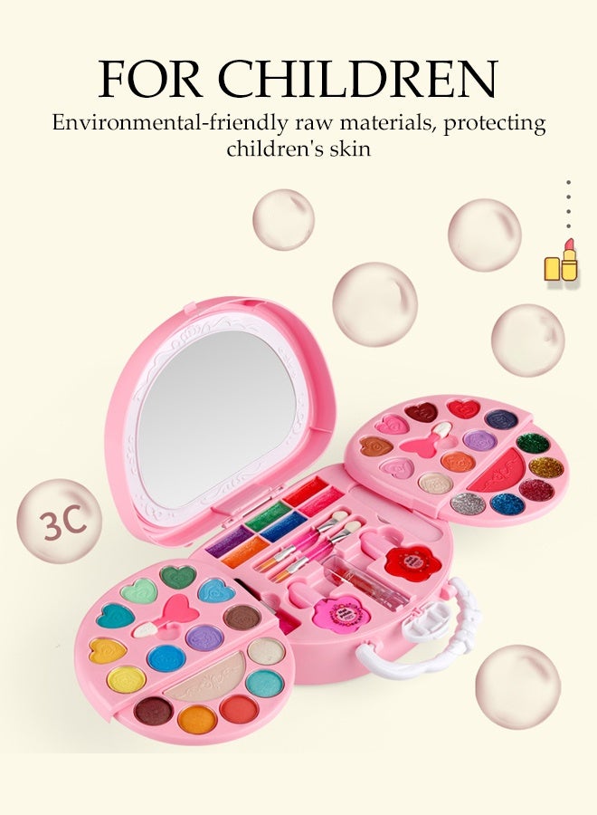 DUNISO Kids Makeup Kit for Girls Washable Cosmetic Makeup Kit Children Princess Pretend Play Games Toys Presents with Portable Makeup Box Girls Princess Dress Up Play Make Up Toys for Kid Birthday Gifts - Image 3