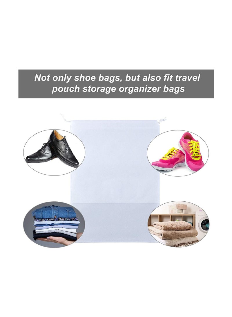 Excefore 12 Pieces Travel Shoe Storage Bag Non-Woven Storage Bag Portable Shoes Pouch with Transparent Window for Daily and Travel Use  - Image 2