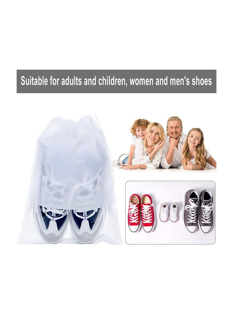 Excefore 12 Pieces Travel Shoe Storage Bag Non-Woven Storage Bag Portable Shoes Pouch with Transparent Window for Daily and Travel Use  - Image 3