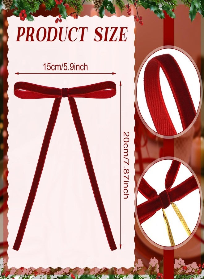 Knitgrip 24 Pcs Burgundy Christmas Napkin Rings Vintage Chic Velvet Bow Xmas Napkin Holder Rings Buckle for Christmas Holiday Birthday Serviette Party Anniversary Wedding Dining Table Decoration - Image 3