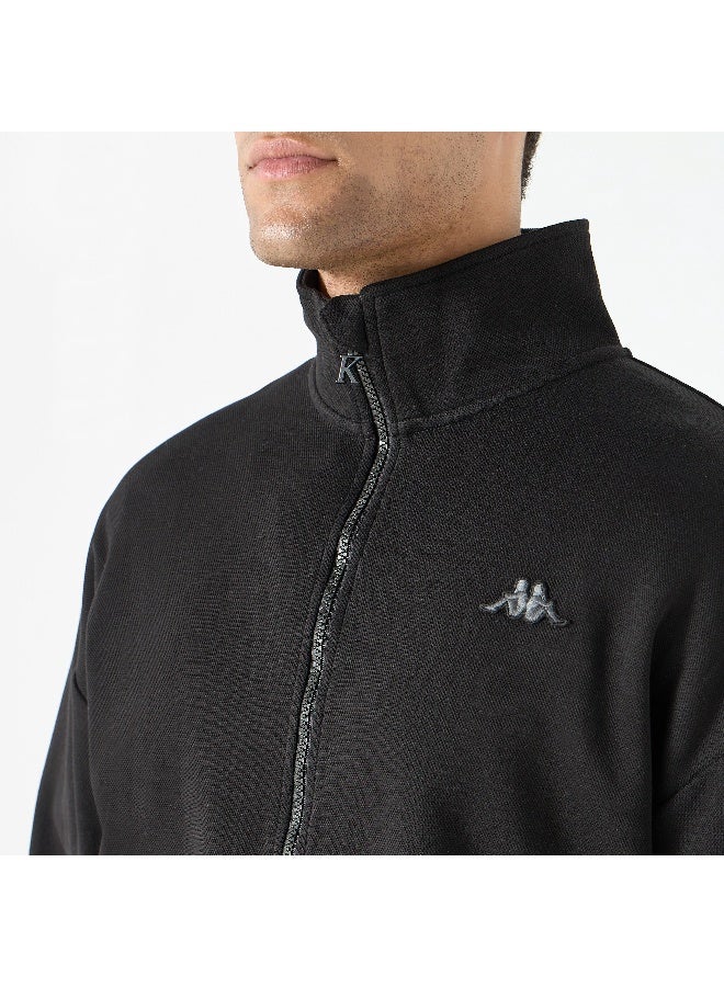 【関税込】 ロゴフード - ブラック Kappa Kappa Logo Detail Jacket with Zip Closure and Long