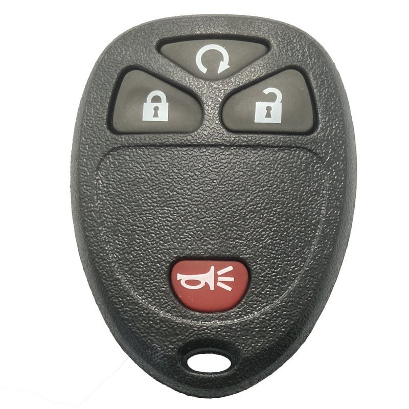 Keyless Entry Remote Car Key Fob Shell Case 4 Buttons Replacement Fit for GM GMC Chevrolet Chevy Buick with Button Pad Black