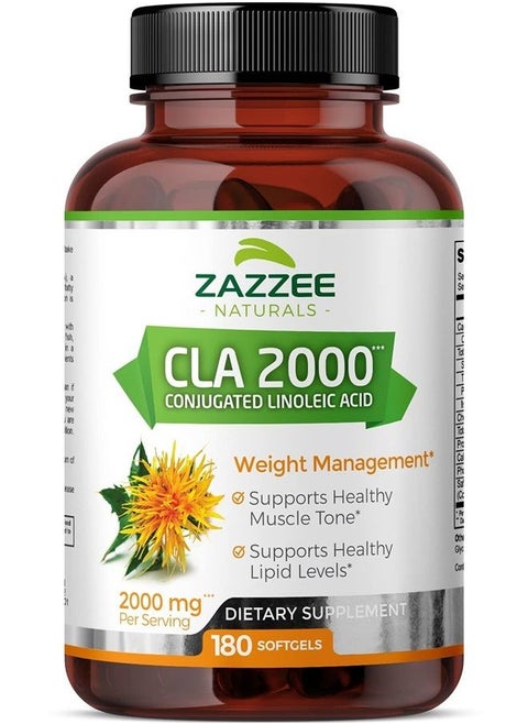 CLA, 2000 mg, 180 Softgels, High-Potency Conjugated Linoleic Acid, High Dosage for Weight Management