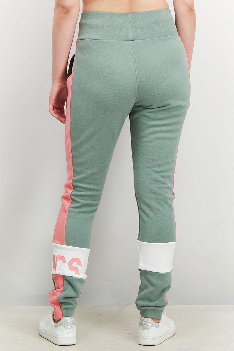 asics Women Slim Fit Fitness And Training Colorblock Pants, Slate Grey Combo - Image 4