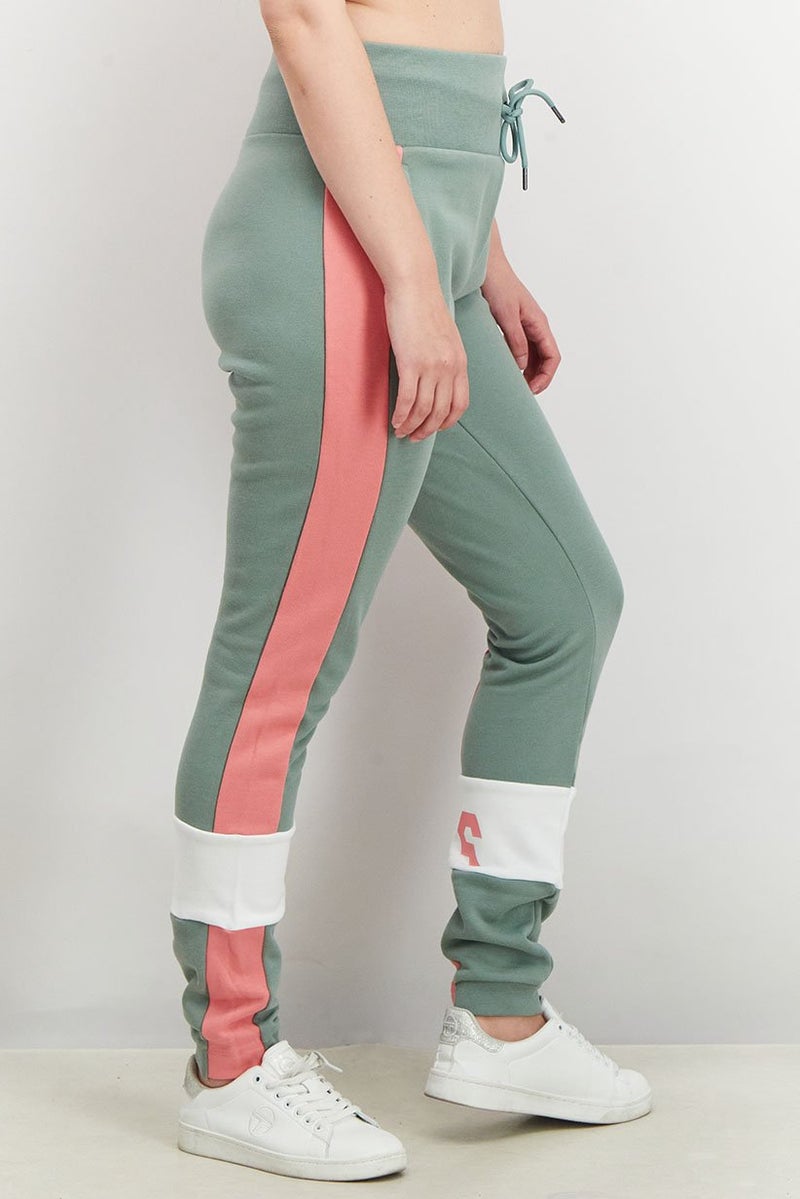 asics Women Slim Fit Fitness And Training Colorblock Pants, Slate Grey Combo - Image 2