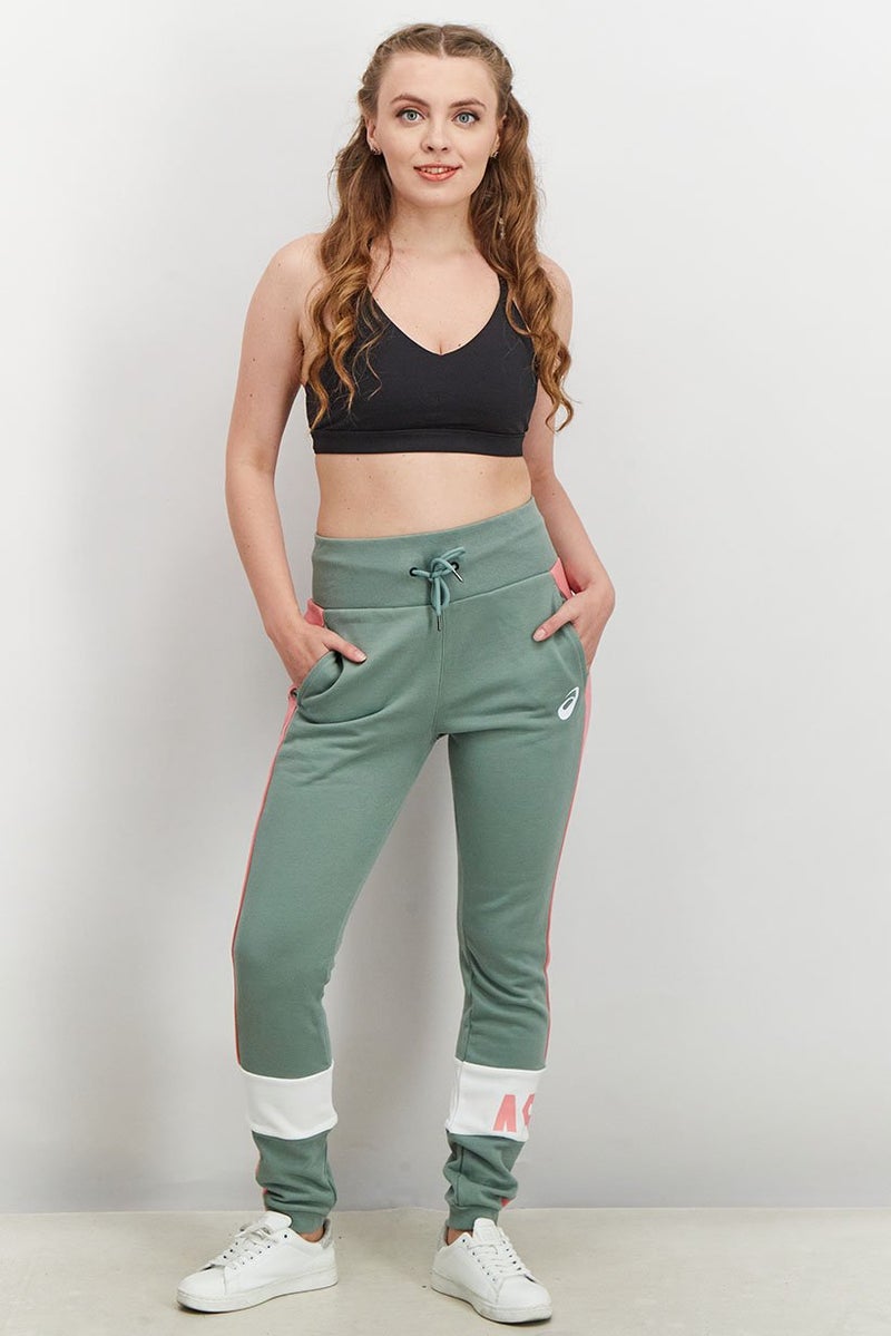 asics Women Slim Fit Fitness And Training Colorblock Pants, Slate Grey Combo - Image 3