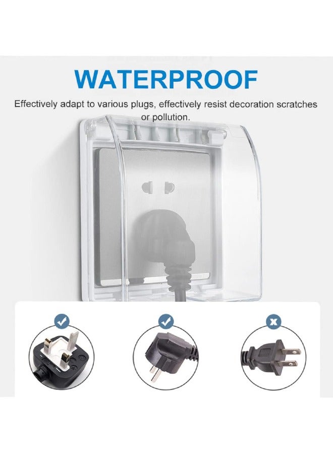 HY Power Box Universal Baby Safety Outlet Cover Outdoor Wall Light Switch Large Plug Cover For Agritainment Transparent Durable Electric Shock Proof Socket Waterproof Cover For Bath Toilet Wall - Image 5