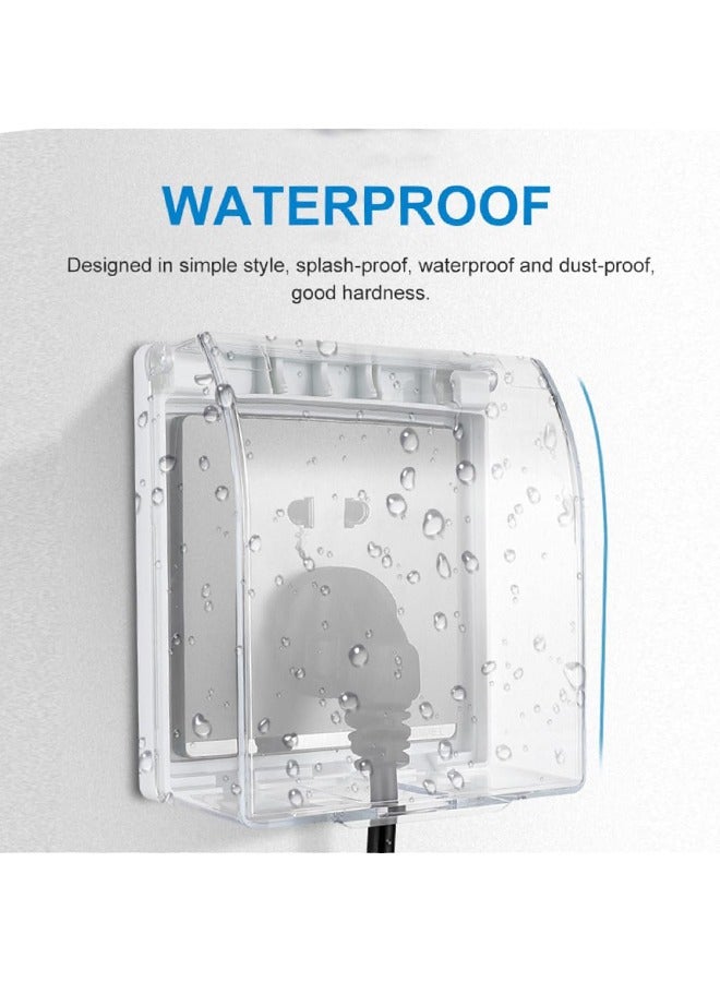 HY Power Box Universal Baby Safety Outlet Cover Outdoor Wall Light Switch Large Plug Cover For Agritainment Transparent Durable Electric Shock Proof Socket Waterproof Cover For Bath Toilet Wall - Image 4