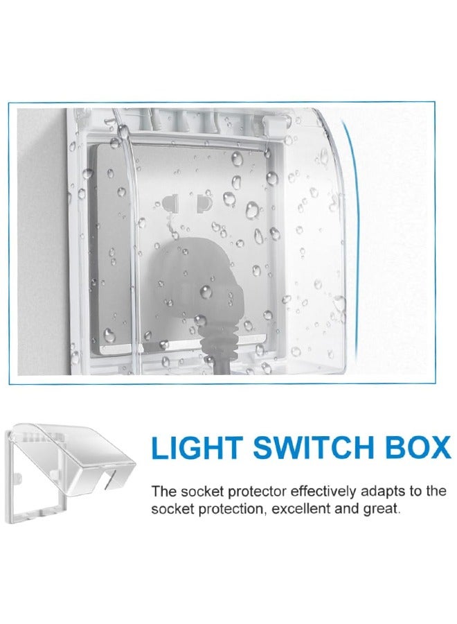 HY Power Box Universal Baby Safety Outlet Cover Outdoor Wall Light Switch Large Plug Cover For Agritainment Transparent Durable Electric Shock Proof Socket Waterproof Cover For Bath Toilet Wall - Image 3