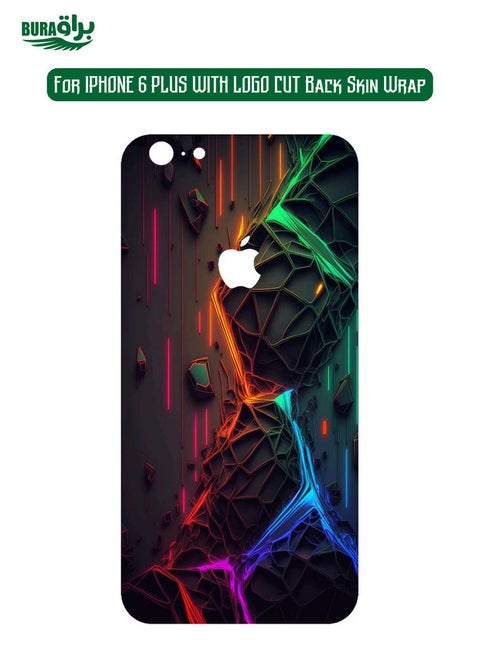 iPhone 6 Plus With Logo Cut Back Skin Wrap Abstract 3D Design Mobile Protector Skin Wrap Sticker ( NOT A CASE COVER )
