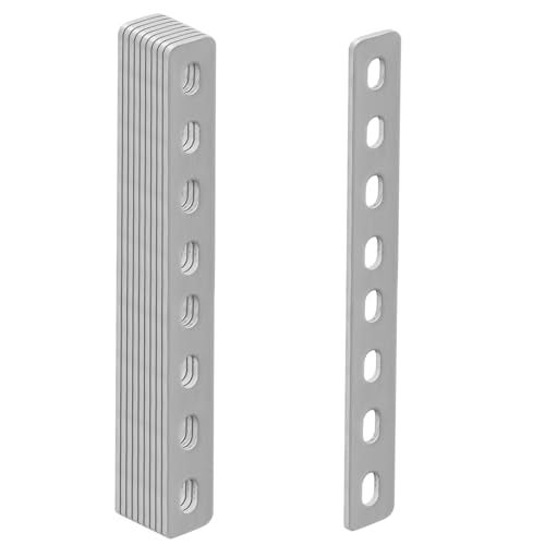 GBGS 10 Pcs 8-1/8" Flat Straight Brace Brackets,Slotted Slightly Adjustable Mending Plate, Stainless Steel 201 - Image 5