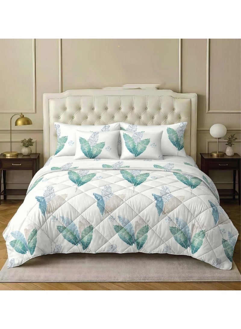 Double bed sheet set, 6 pieces, puffy, digital print, microfiber, size 250+230