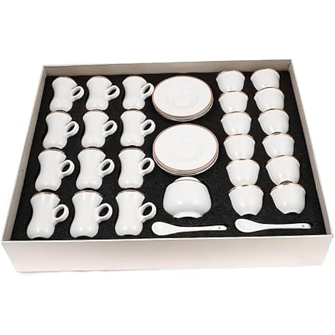 rayihni Ivory Porcelain 51 Pieces Tea  Coffee Serving Set - Image 3