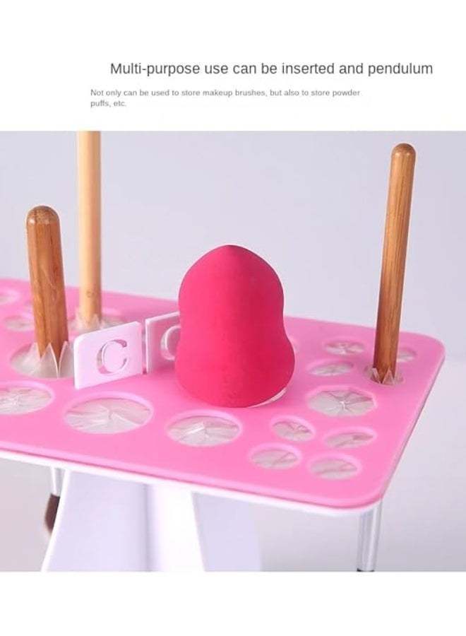 منظم فرش وحامل تجفيف للفرش القابلة للطي من الاكريليك ، رف تجفيف فرش المكياج ، يستخدم لتخزين وتجفيف الفرش بأحجام وأنواع مختلفة ومتعدد الاللوان - Image 4