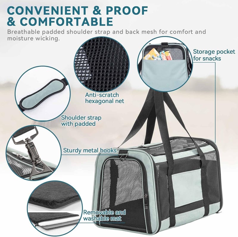 Petsfit Cat and Dog Transport Bag, Foldable Dog Bag, Cat Transport Box, Breathable Dog Carrier, Flight Bag for Pets in the Car, Plane or Train - Image 4