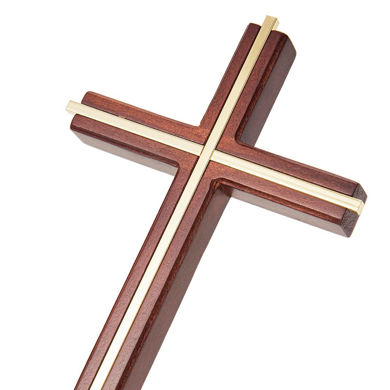 ACHIBANG 10" Wooden Cross for Wall, Modern Minimalist Wall Cross for Home Decor and Blessing, Catholic Gifts - Image 2