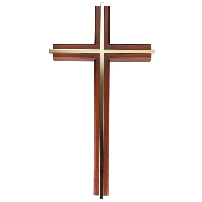 ACHIBANG 10" Wooden Cross for Wall, Modern Minimalist Wall Cross for Home Decor and Blessing, Catholic Gifts - Image 1