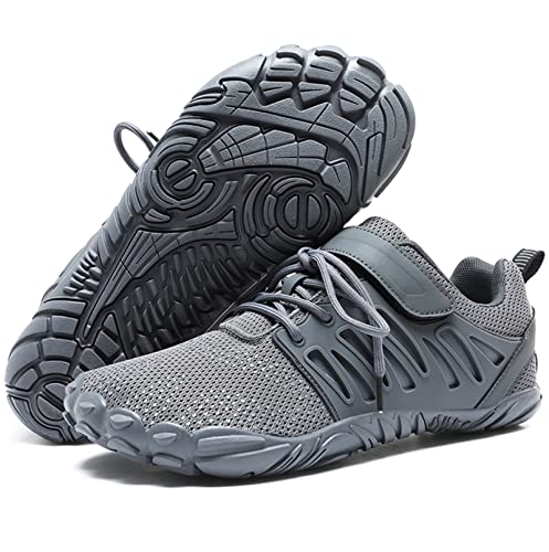 MIFAWA Barefoot Shoes Men Wide Toe Box Zero Drop Water Shoes Men for Gym Workout Minimalist Weightlifting CrossTrainer Running Hike Grounded Footwear Grey - Image 1